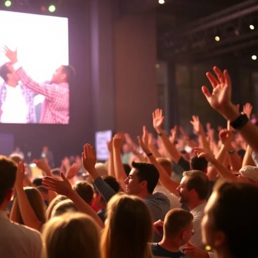 Fotogramma da un video di un evento aziendale con persone che applaudono