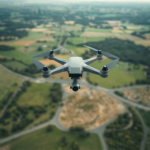Icona stilizzata che rappresenta la fotografia aerea con droni