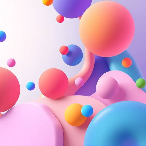 Schermata di una animazione 2D con grafiche astratte e colorate